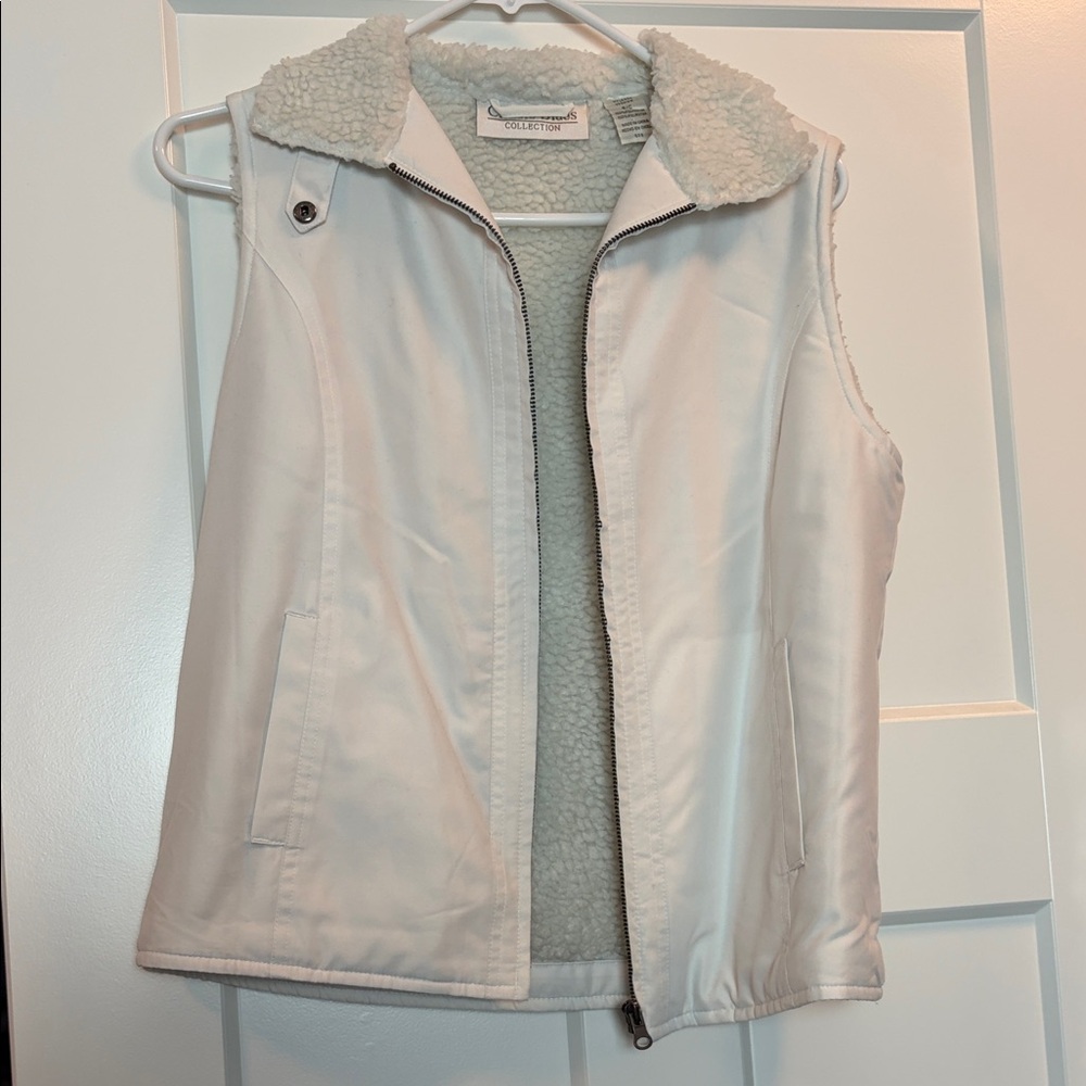 Coldwater Creek Off-White Sherpa Vest